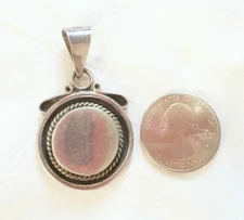 925 Silpada Sterling Silver Round Rope Slider Disc Engravable Pendant 2004-2005