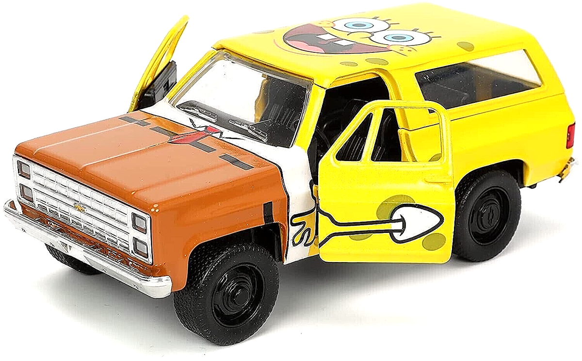 JADA SPONGEBOB SQUAREPANTS & 1980 CHEVY K5 BLAZER 1:32 with FIGURE
