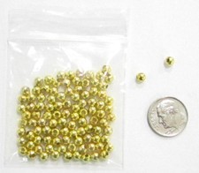 NEW- 4 MM GOLDTONE SMOOTH ROUND SPACER BEADS-GREAT QUALITY--PKG OF 200