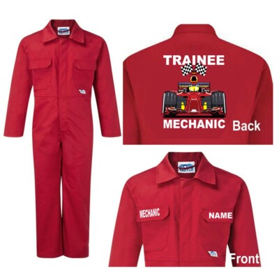 Kinder Kinder Rot Blau Overall Overall Customise Racing Mechaniker
