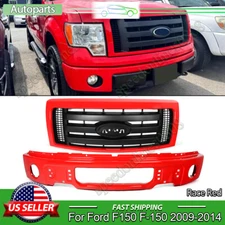 Race Red Front Bumper Face Bar Upper Grille For 2009-14 Ford F150 F-150 XLT FX4