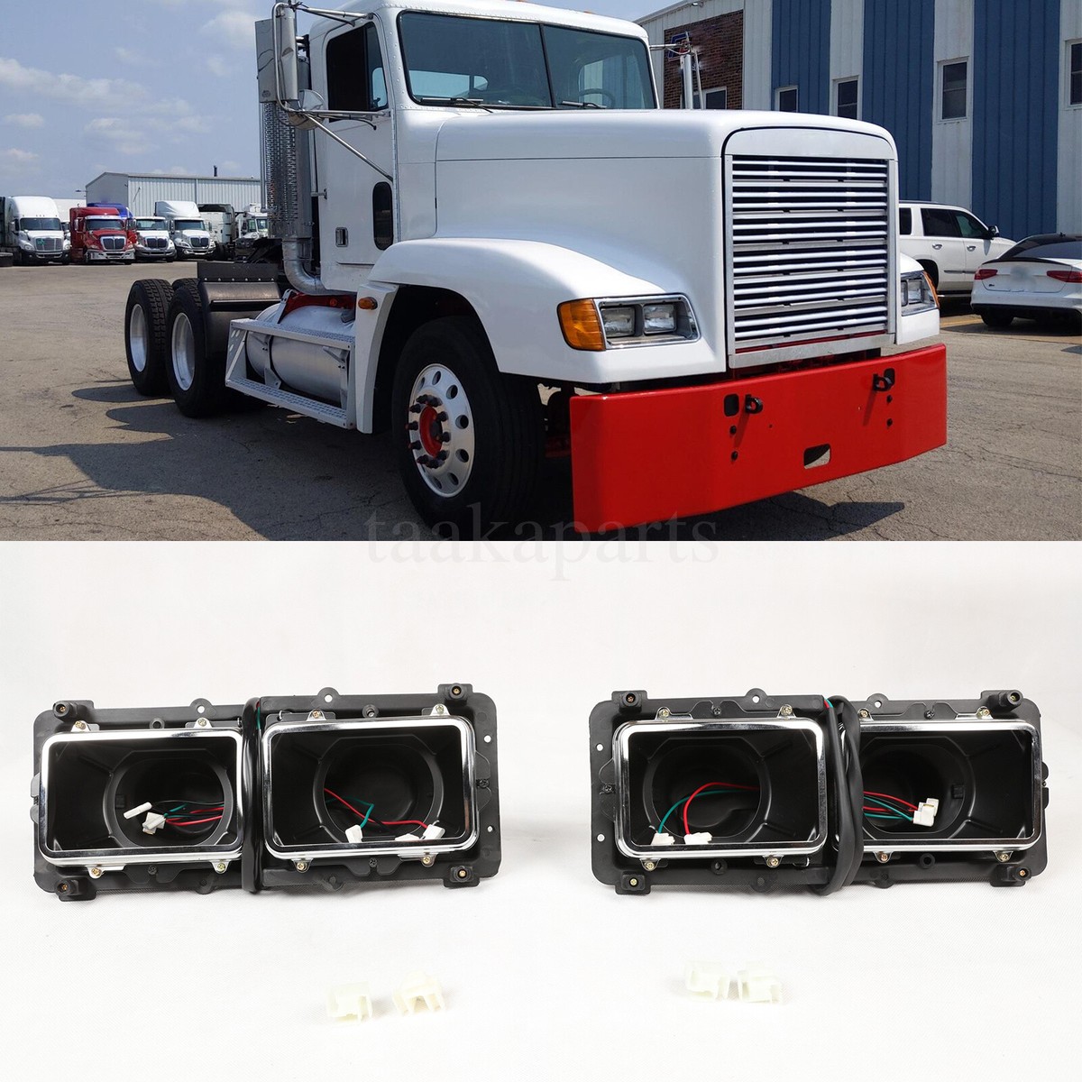 Fit 1989-2003 Freightliner FLD 112 120 Pair Headlight