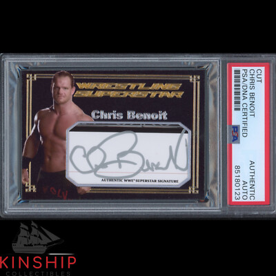 Chris Benoit signed Custom Trading Card PSA DNA Slabbed WWE Rare Auto C2529