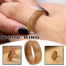 1pcs Natural Wood Ring Domed Wedding Band Ring Finger Ring Retro Jewelry Gift