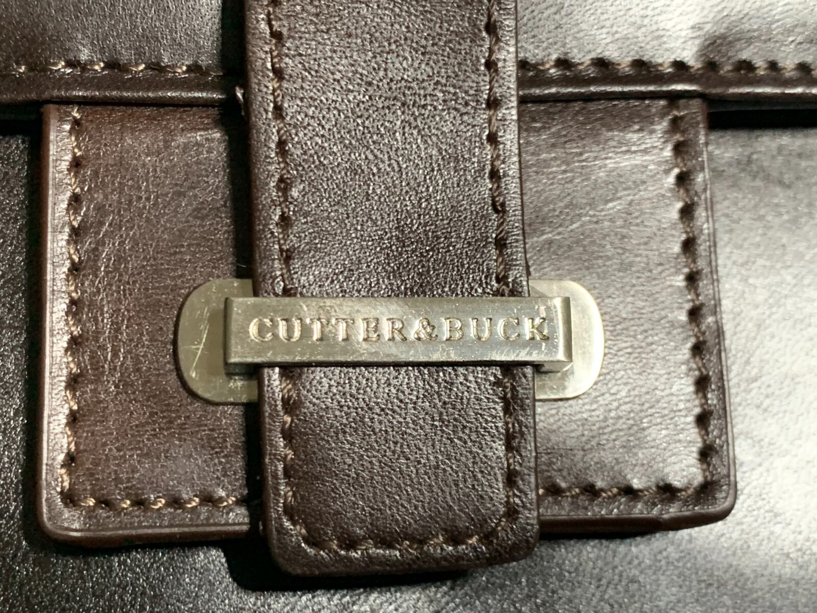 Cutter & Buck Classic Trifold Padfolio / Brown Leather INSTITUTO