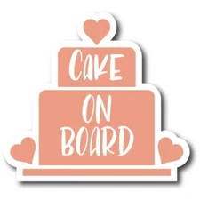 Cake On Board Magnet Decal, 5x5.5 Inches, Automotive Magnet for Car Truck SUV