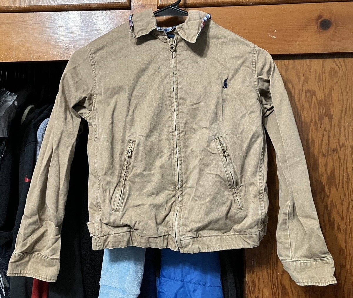Polo Ralph Lauren Cotton Twill Jacket Full Zip Beige Boys Youth