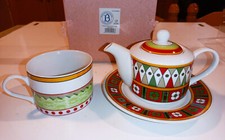 TEIERA THEIERA+TAZZA THE CON PIATTO PORCELLANA BISCHOFSTHAL COLLECTION PORZELLAN