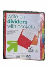 8ct Write-On Index Dividers with Pockets - up & up