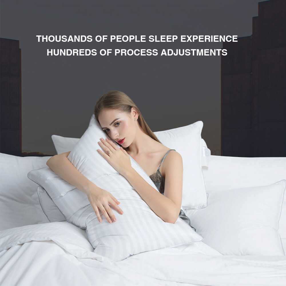 Bed Pillow Set of 2 Standard Queen King Size Strong Resiliense Feather