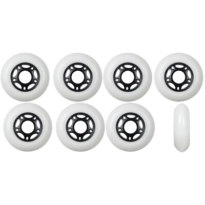 Inline Skate Wheels 80mm 89A Outdoor White Rollerblade Hockey 8 Pack