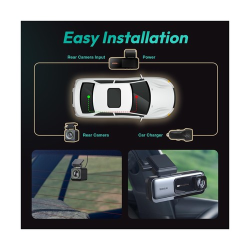 4K Dash Cam Front and Rear, 170° Ultra Wide Dashcam with ADAS, Night Vision - Picture 8 of 9