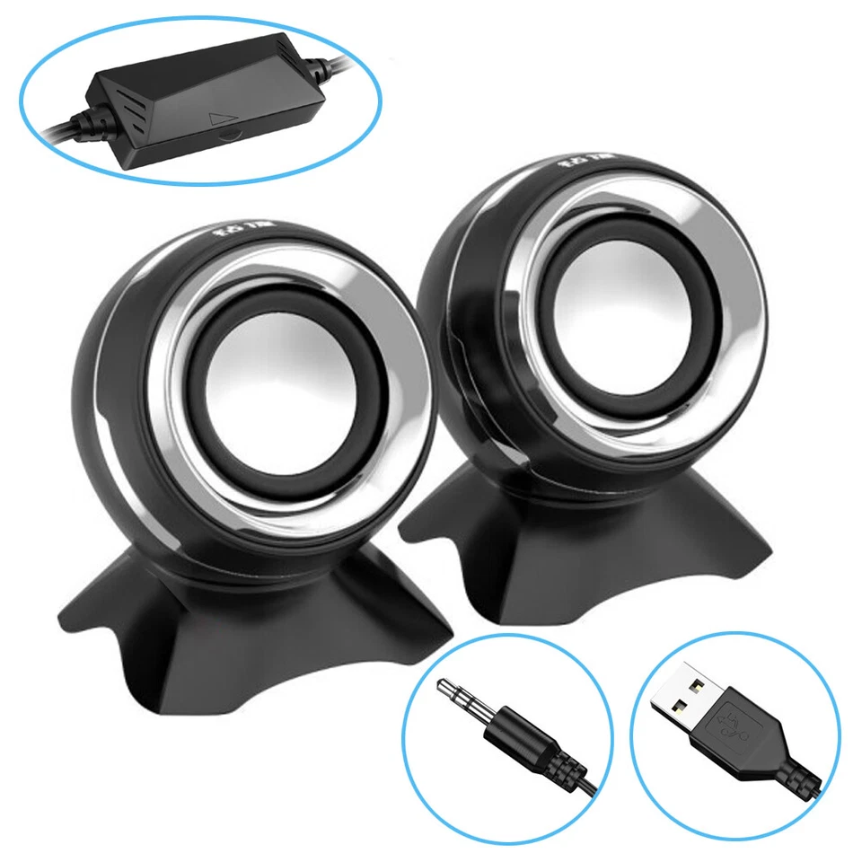 A47D 6W mini tragbarer PC Lautsprecher boxen über 3.5mm Klinke USB für Laptop