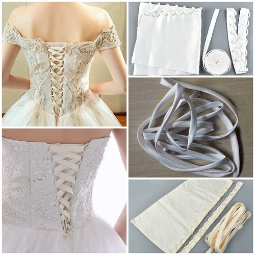 Replacement Satin Lace Up Colored Ribbons for Wedding Dress Corset Kit Zipper UK eBay