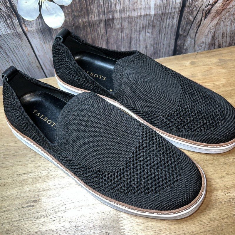 TALBOTS  Black Slip-On  Shoes Women Size 9 1/2 Mesh Flat Easy slip on