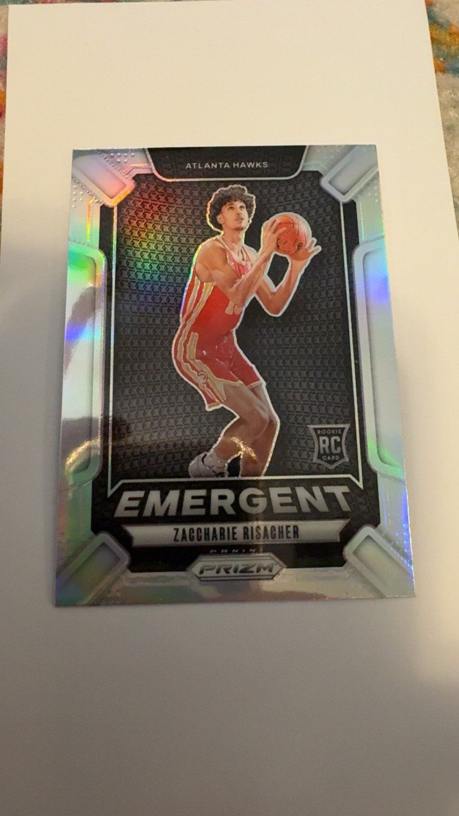 2024-25 Panini Prizm Emergent Silver Zaccharie Risacher Rookie #6 Hawks Card
