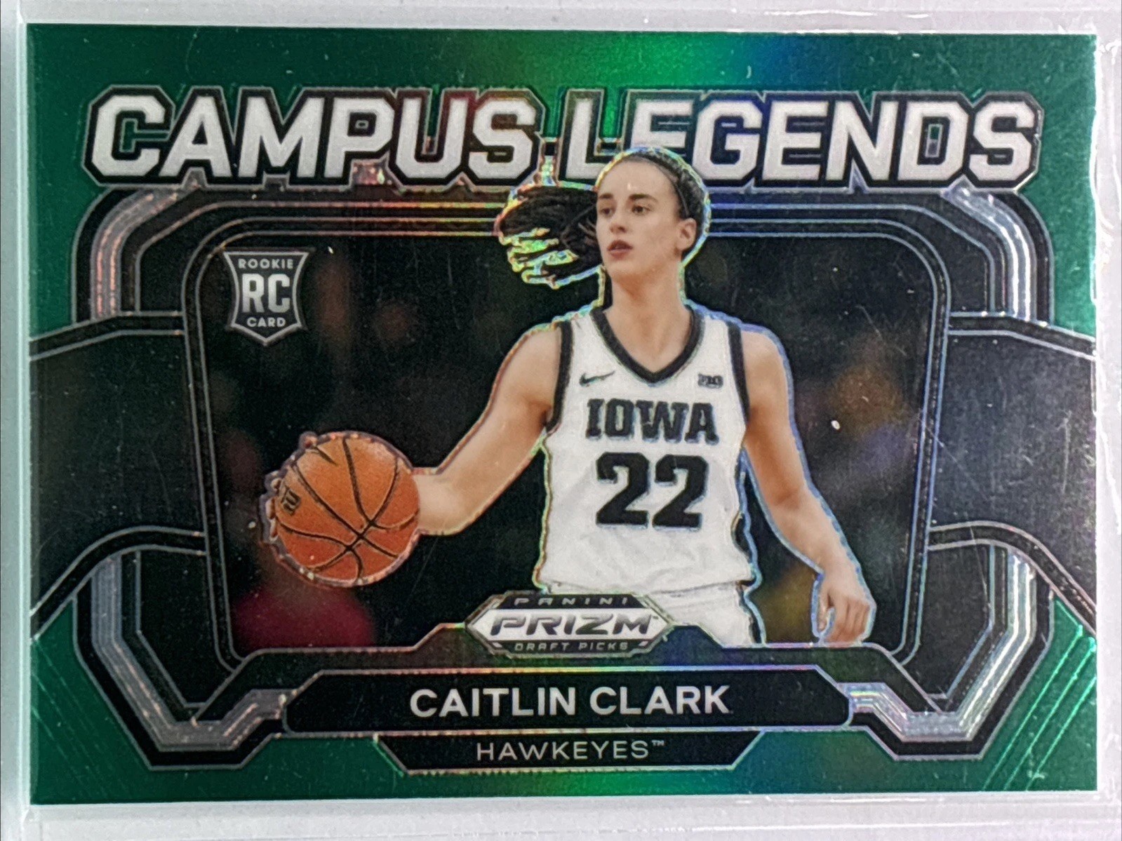 2024 Panini Prizm Draft Picks - Campus Legends Caitlin Clark #5 Green Prizm (RC)