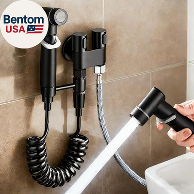 #ad Handheld Bidet Sprayer for Toilet 1 In 2 Out Dual Control Valve Bidet Attachmen $26.18