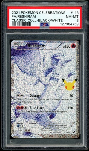 Reshiram graded PSA 8 for sale on eBay