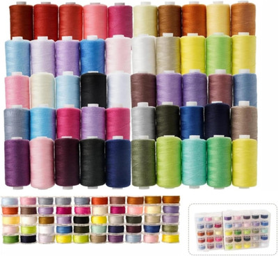 100Pcs Bobbins Sewing Threads Kit 50 Colors 500 Yards Sewing Polyester Thread...