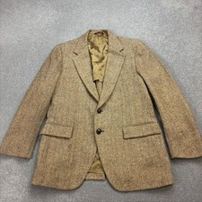Harris Tweed Jacket Adult 40R Brown Hunting Country Outdoors Blazer Weave Men