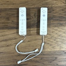 Lot of 2 Nintendo Wii Remotes MotionPlus White RVL-036 TESTED Free Shipping