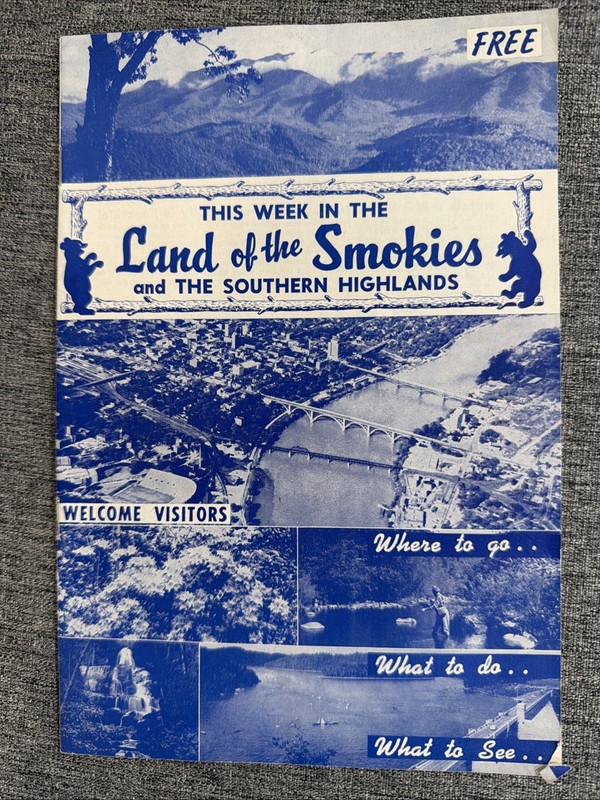 THIS WEEK in the LAND of the SMOKIES VISITORS GUIDE April 1959 TN NC History MCM