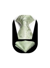 Paisley Ties for Men Solid Tie Handkerchief Floral Men's E10-sage Green