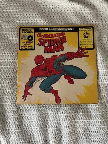 1977 Vintage Amazing Spider-Man-Book and Record Set Invasion Of The Dragon Men