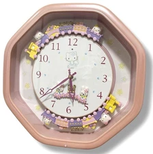 Rare Sanrio Hello Kitty Musical Wall Clock 4MH766-0 Retro Japan Working