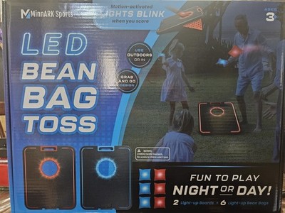 Updated New Indoor Outdoor Corn Hole 2 Boards Sports LED 6 Bean Bags Toss Set