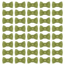 50 Pcs Mini Ribbon Bow 0.8" Mini Fabric Ribbon Flower Bows, Olive Green