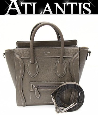 CELINE Excellent condition  Luggage Nano Shopper 2WAY Bag Leather Suri from Japa