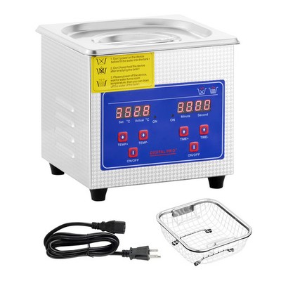 1.3L Ultrasonic Cleaner 40kHz, 304 Stainless Steel, Digital Timer