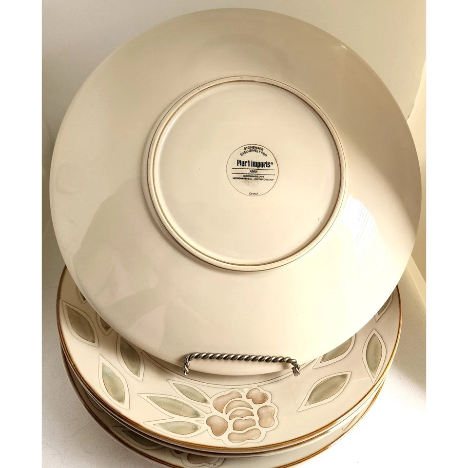 PLATOS DE CENA/MUELLE 1 IMPORTACIONES-"Abby"-Color crema-Diseño elevado-Colores mudos-Juego 5 Foto 4 de 4