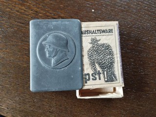 Streichholzschachtel Etui Deutsche Wehrmacht mit Schachtel "Pst!" (unben. leer)