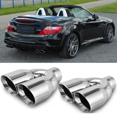 2.5'' Auspuffblende Endrohr Edelstahl Doppel Für Mercedes SLK SLC R172 AMG-Line