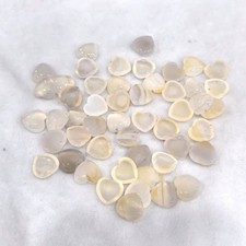 30pcs 14mm Natural White Agate Stone Heart CAB CABOCHON DIY Jewelry Making