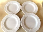 Vintage Indiana Glass White Harvest Grape Set of 4 Dinner Plates 10"