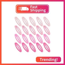 Cptots 20PCS Oval Metal Snap Clips for Women No Slip Small Barrettes for Thin Fi