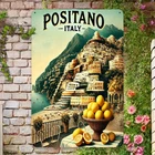 Positano Italy Lemon Themed Tin Metal Signs Home Décor 8x12 Vintage Iron Wall Ar