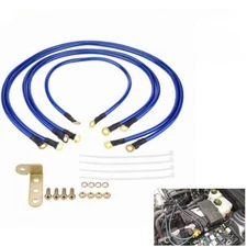 Grounding Cable Wire Kit 5 Point Car Earth Cable System Ground Grounding Wire；