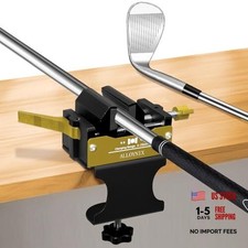 Golf Club Regripping Kit 2.0 No Drill Vise Clamp with 3mm Rubber Gold