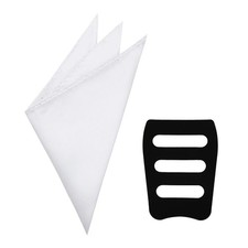 Men's Solid Color Pocket Squares with Pocket Square Holder for Wedding