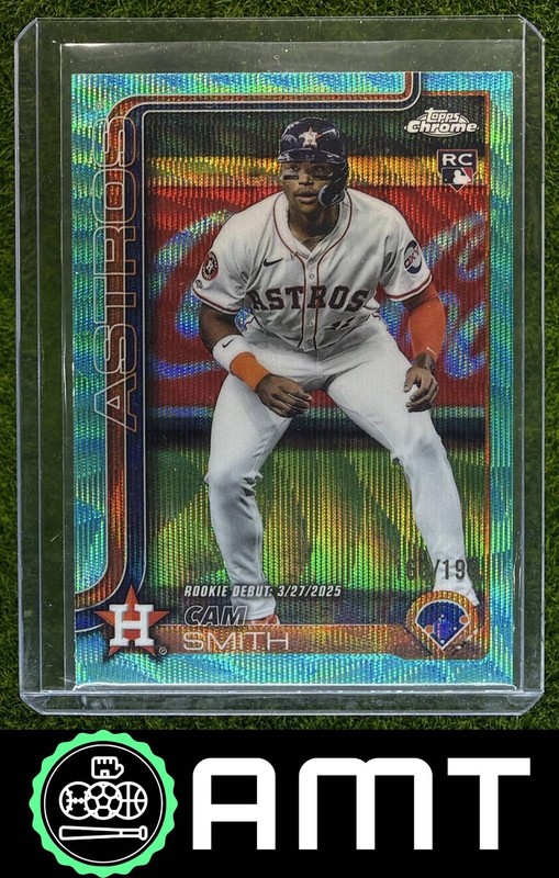 Cam Smith RC 2025 Topps Chrome Update 168/199 Aqua Wave Refractor Astros