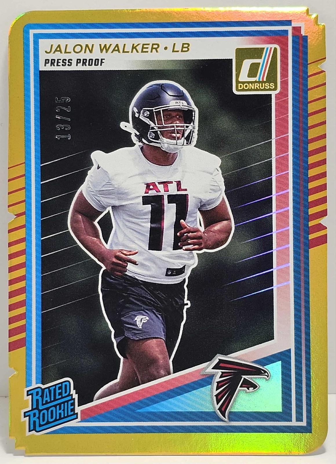 2025 Donruss Rated Rookie Jalon Walker Gold Die-Cut /25 Press Proof #344