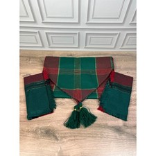 Table Runner Placemat Red Green Gold Tassels ...