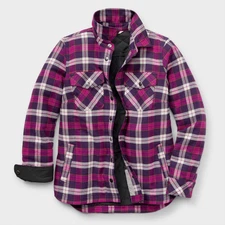 Women’s Folklore Flannel Insulated Shirt Jac Warm Outdoor Casual Button Jacket