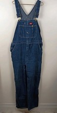 Dickies Mens Indigo Blue Denim Bib Overalls Workwear Carpenter 42x30