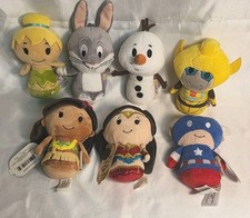 Lot of 7 Hallmark ITTY BITTYS stuffed characters Marvel DC transformers Hula